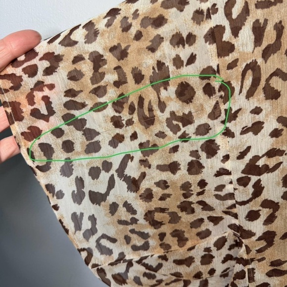 Aerie Sheer Leopard Print Open Front Kimono Robe Brown Cover Up Women's One Size - Picture 11 of 11